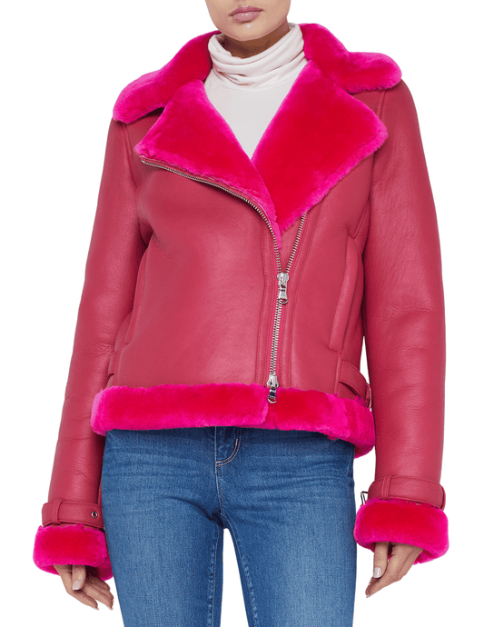 L'Agence Niri Shearling Moto Jacket