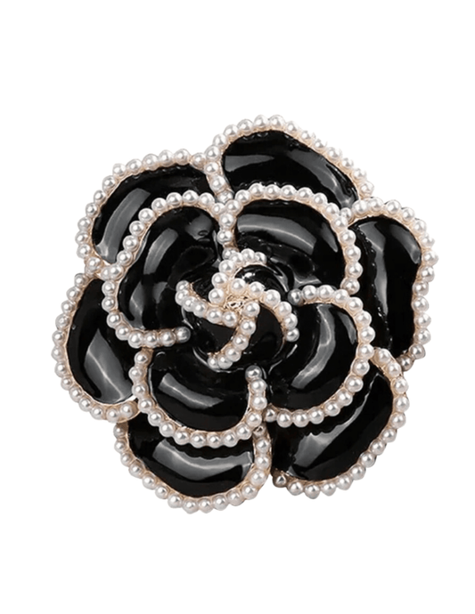 Fleur de Camélia Metal Embellished Camellia Brooch