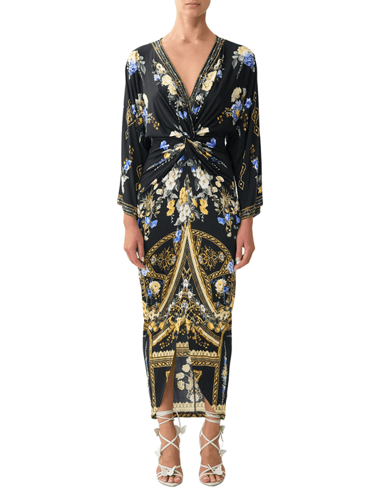 PRE-ORDER-Camilla Long Split Front Twist Dress