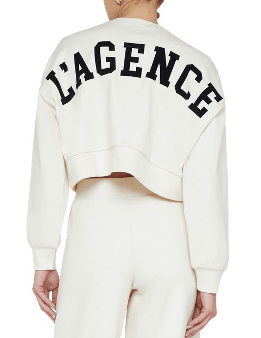 L'Agence Luvia Cropped Crew Neck Sweatshirt