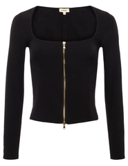 L'Agence Ainslee Zip Front Long Sleeve Top