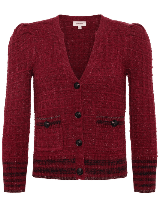 L'Agence Jenni Waffle Stitch Cardigan