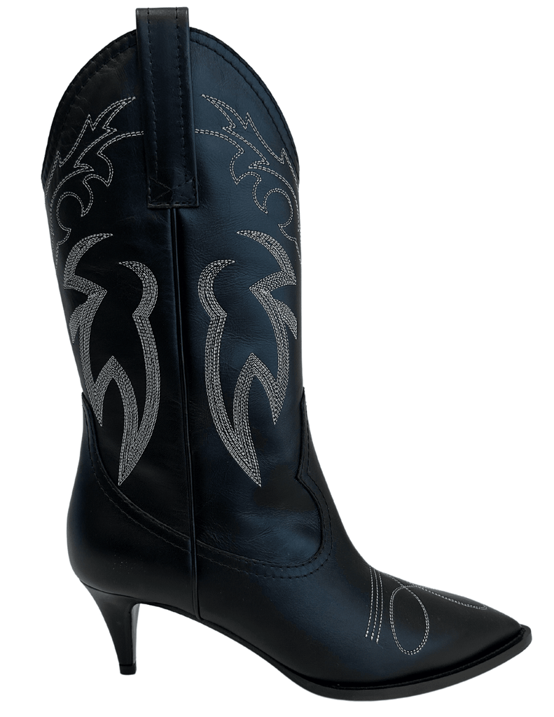 Moschino Jeans Mid Calf Western Boot