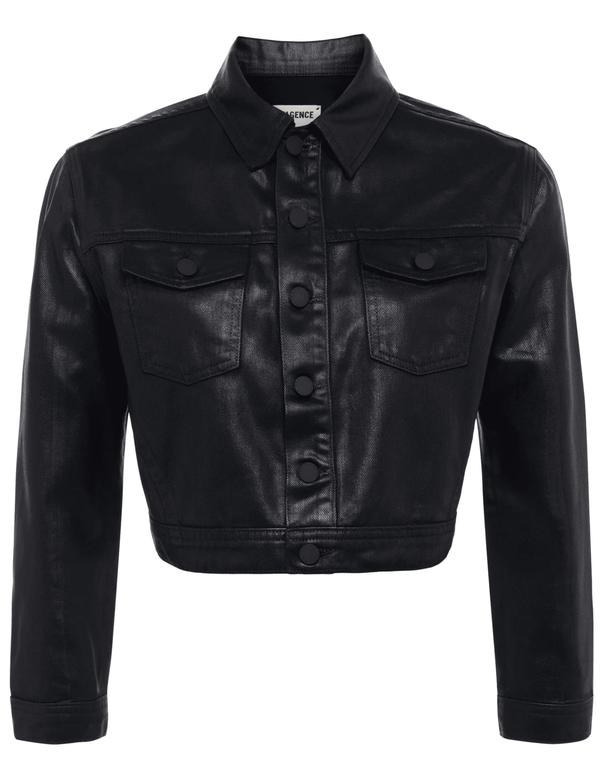 L'Agence Koda Cropped Coated Denim Jacket