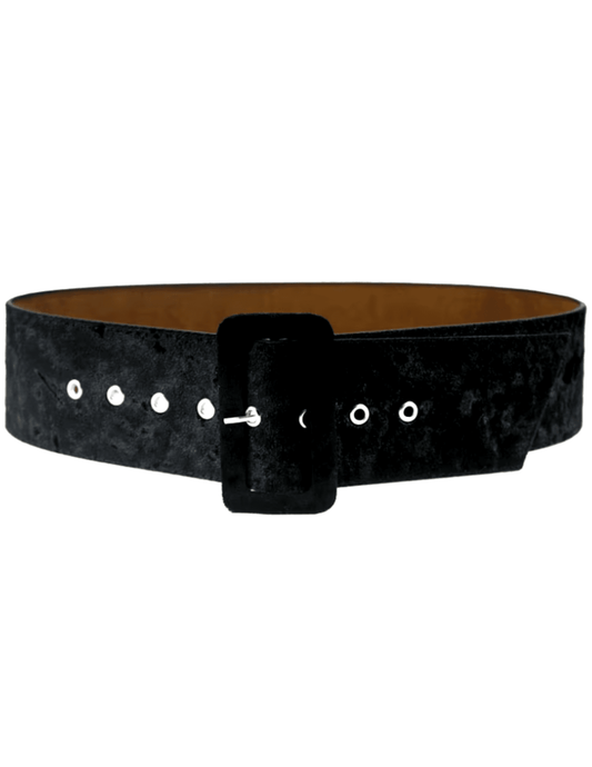 Fleur de Camélia Crushed Velvet Wide Belt