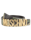 Moschino Logo Leather Belt