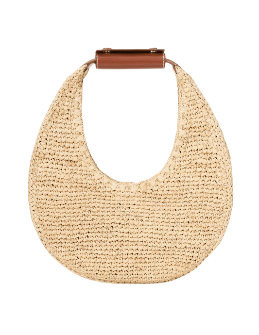 STAUD Moon Raffia Tote Bag