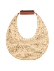 STAUD Moon Raffia Tote Bag