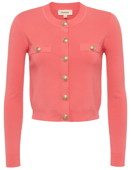 L'Agence Toulouse Cropped Crew Neck Cardigan
