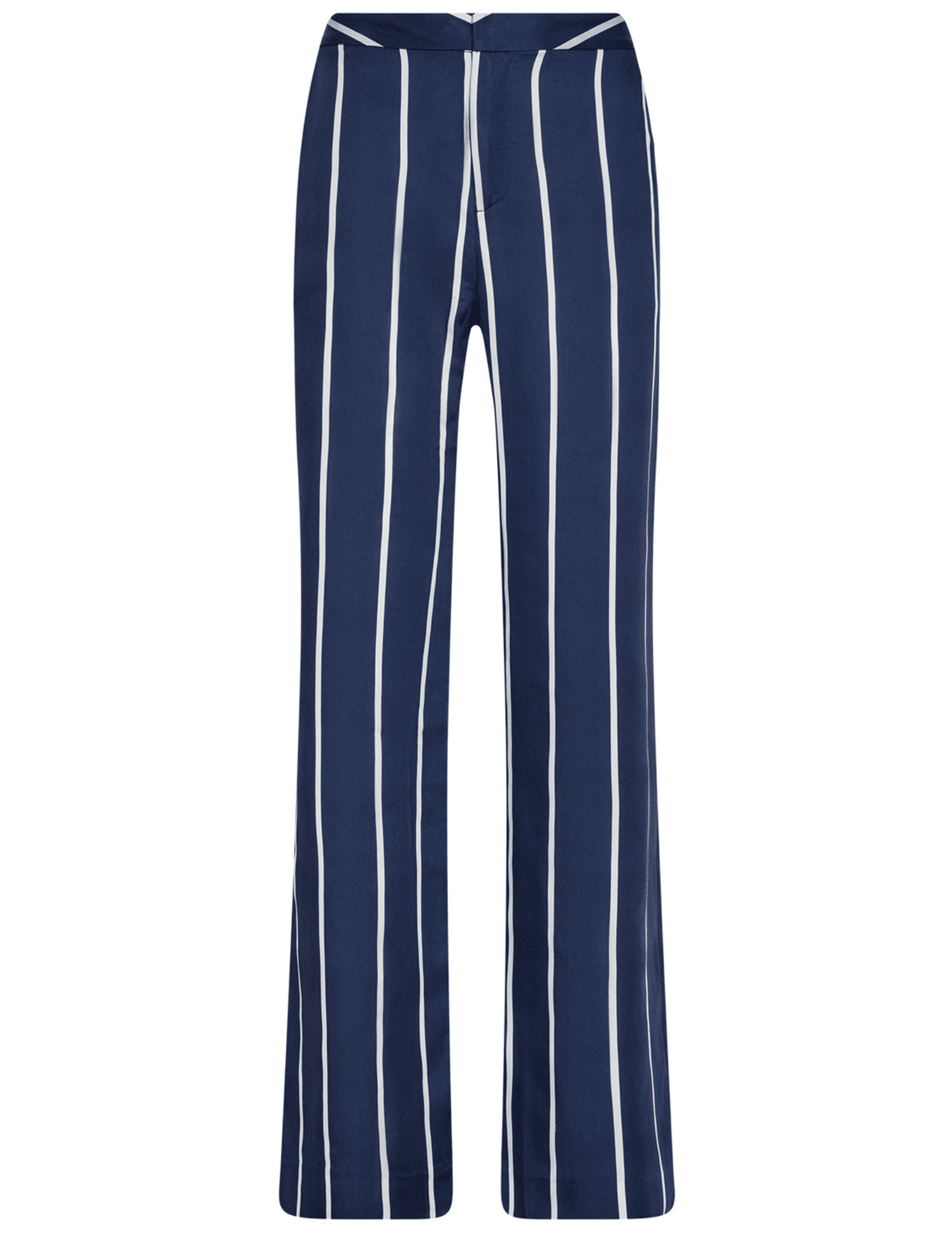 L'Agence - PRE-ORDER-L'AGENCE Livvy Straight Leg Trouser in Midnight White Spaced Out Stripe - Buy Online