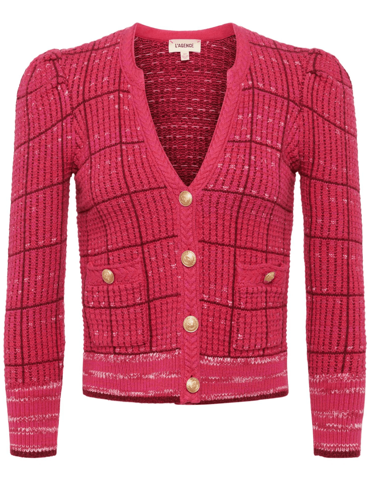 L'Agence Jenni Waffle Stitch Cardigan