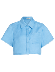 Simkhai Solange Short Sleeve Cropped Shirt