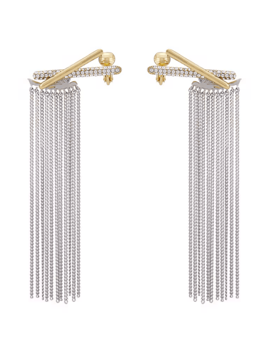 Austin Blaze Pavé Two Tone Tassel Earrings