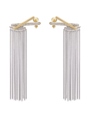 Austin Blaze Pavé Two Tone Tassel Earrings