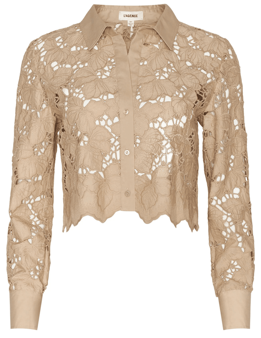 L'Agence Seychelle Lace Cropped Blouse