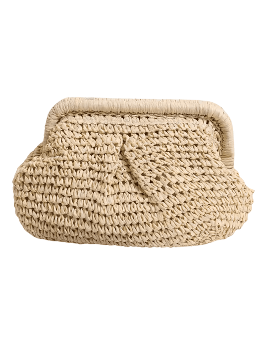 PRE-ORDER-St. Barths La Robe August Straw Pouch Clutch