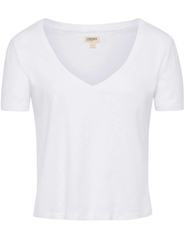L'Agence Carly Short Sleeve V-Neck Tee