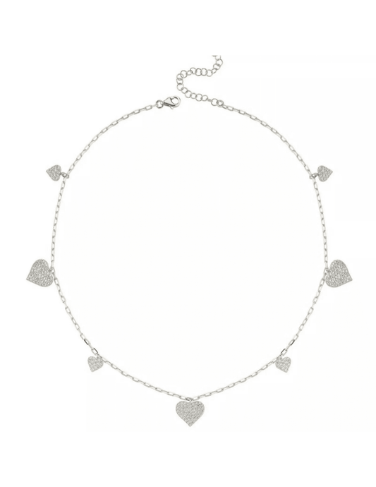 Austin Blaze Crystal Heart Choker Necklace