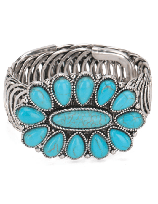 Austin Blaze Turquoise Cluster Wrap Cuff Bracelet