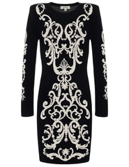 L'Agence Amadi Long Sleeve Jacquard Mini Dress