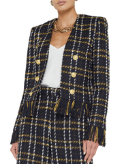 PRE-ORDER-L'Agence Belmont Fringe Tweed Jacket