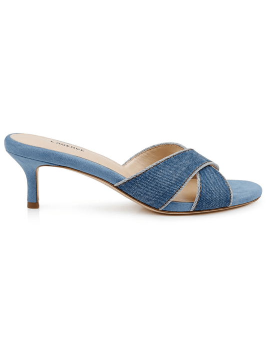 PRE-ORDER-L'Agence Aveline Denim Mule Sandal