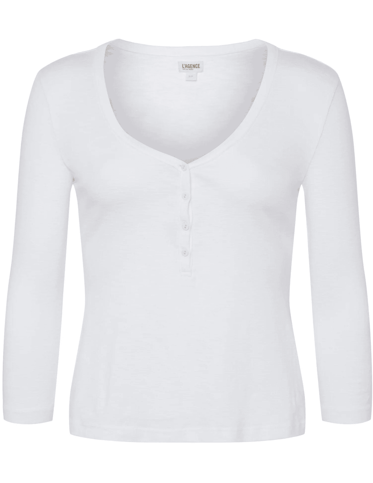 L'Agence Rowena Three Quarter Sleeve Henley Top