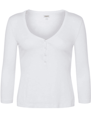 L'Agence Rowena Three Quarter Sleeve Henley Top