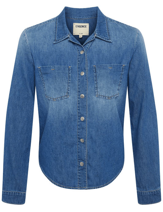 L'Agence Isla Long Sleeve Denim Shirt