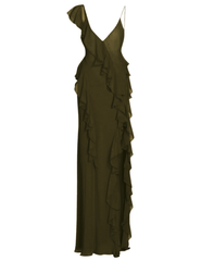 Ronny Kobo - Ronny Kobo Olivialle Asymmetrical Ruffle Maxi Dress - Buy Online