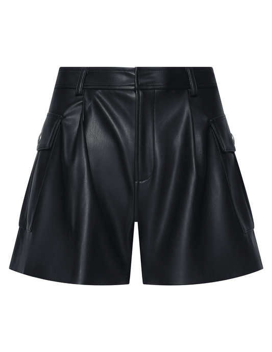 PRE-ORDER-L'AGENCE Clairmont Vegan Cargo Short in Black