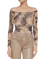 L'Agence Peonie Off Shoulder Bodysuit