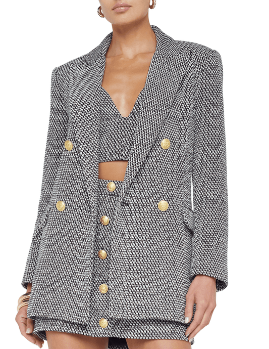 PRE-ORDER-L'Agence Riva Double Breasted Knit Blazer