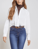 L'Agence Cosette Cropped High Low Blouse