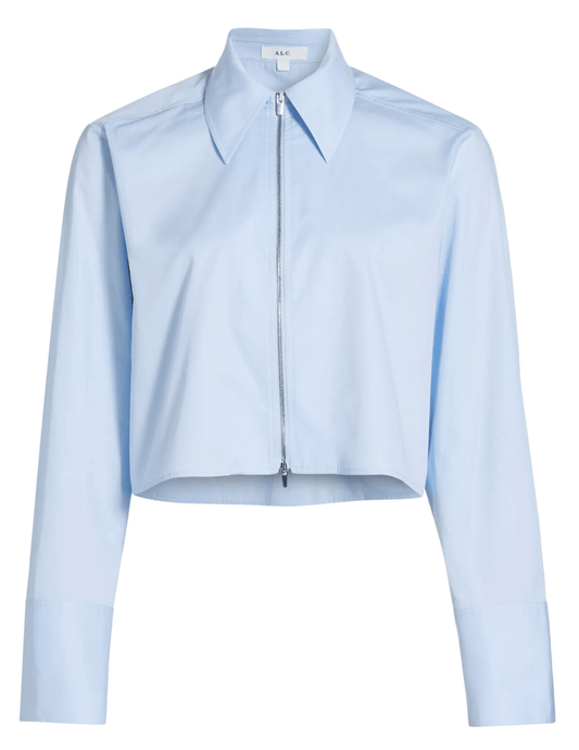 A.L.C. Jill Cropped Zipper Blouse