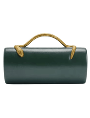 Austin Blaze Irisa Serpent Leather Clutch in Forest