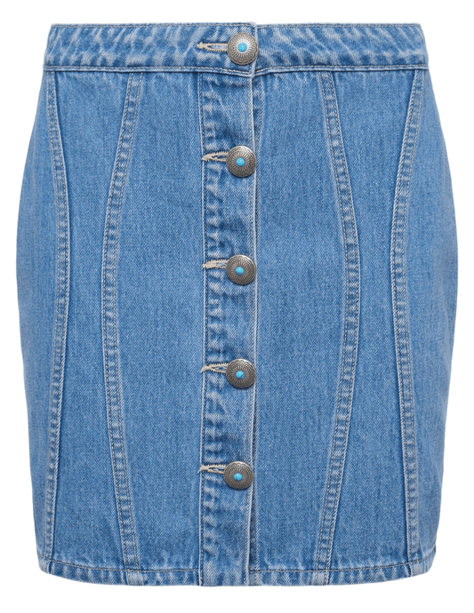 L'Agence Phia Seamed Denim Mini Skirt