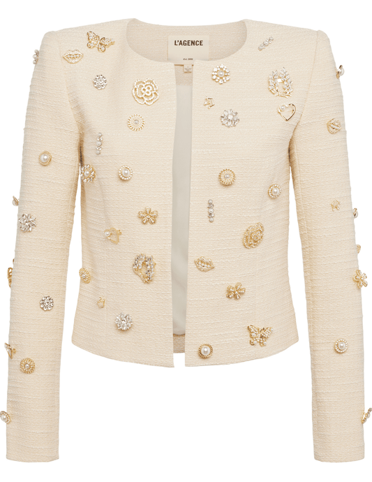 L'Agence Tayla Broaches Tweed Jacket