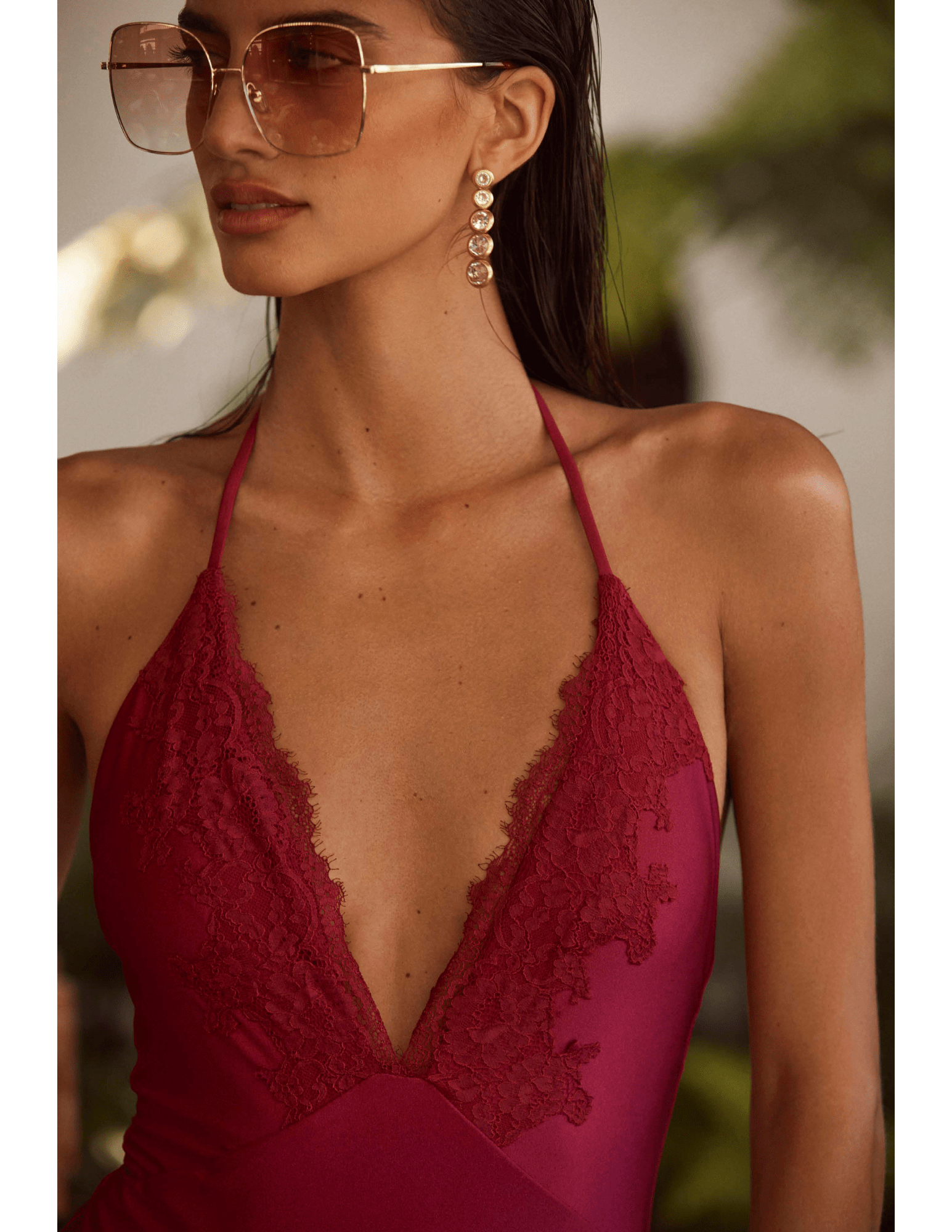 L'Agence - L'AGENCE Terra Shimmer Plunge One Piece Swimsuit - Buy Online