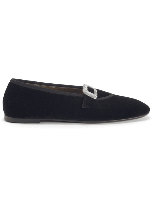 Giuseppe Zanotti Georgia Velvet Buckle Flat