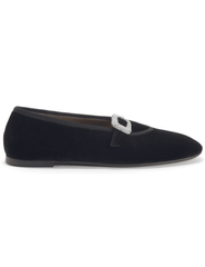 Giuseppe Zanotti Georgia Velvet Buckle Flat