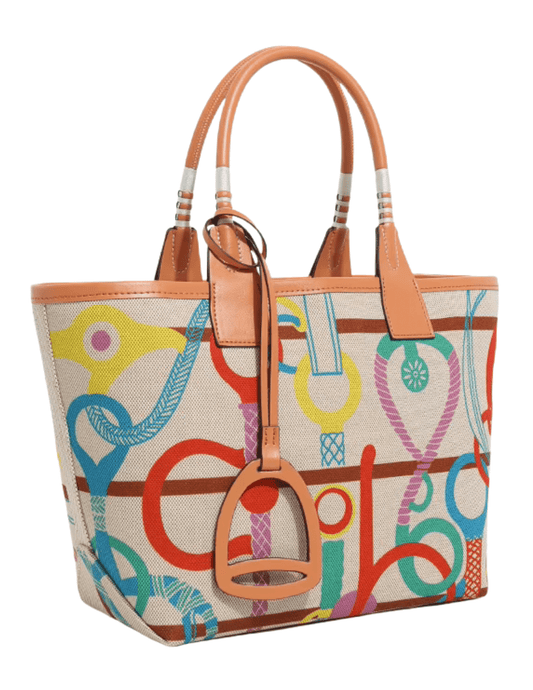 Austin Blaze - PRE-ORDER-Austin Blaze Lafayette Printed Canvas Tote in Rainbow Multi - Buy Online