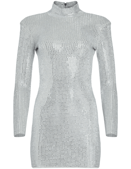 Retrofête Aisling Embellished Turtleneck Mini Dress