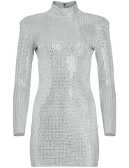 Retrofête Aisling Embellished Turtleneck Mini Dress