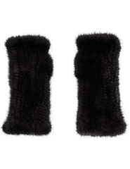 Fleur de Camélia - Fleur de Camélia Mink Knit Fingerless Gloves - Buy Online