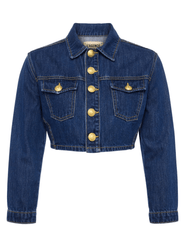 L'Agence Genevie Cropped Denim Jacket