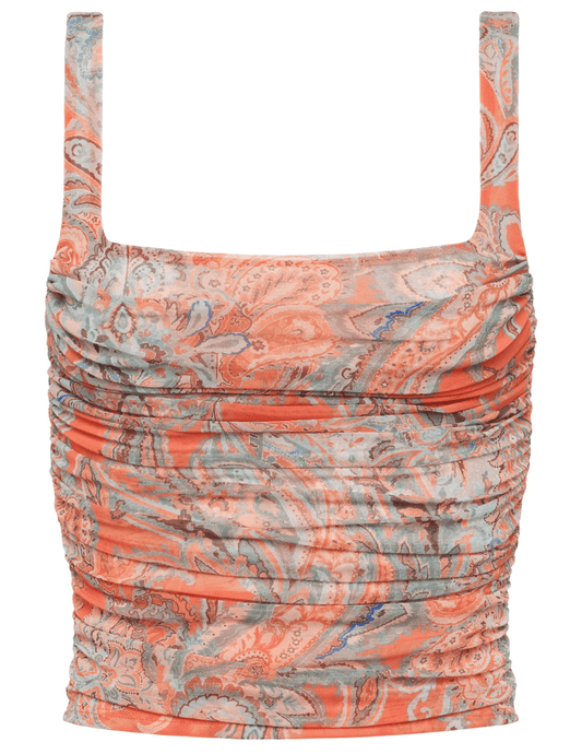 L'Agence Rasha Shirred Mesh Tank