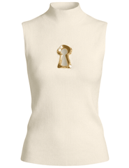 MAISON VERROU - MAISON VERROU Yazmin Keyhole Knit Tank in Ivory - Buy Online