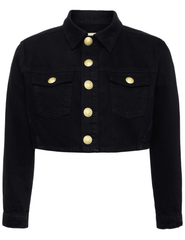 L'Agence Genevie Cropped Denim Jacket