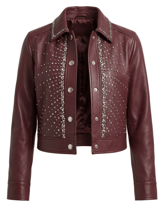PRE-ORDER-L'AGENCE Sorrel Embellished Leather Jacket
